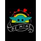 Худи с принтом Малыш Йода из Star wars и надписью Be mine на День Валентина оверсайз черное. Худи унисекс с картинкой Звездные войны в стиле y2k для молодежи.