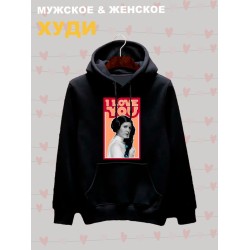 Худи с принтом Принцесса Лея из Star wars и надписью I love you на День Валентина оверсайз черное. Худи унисекс с картинкой Звездные войны в стиле y2k.