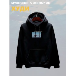 Худи с коровой оверсайз черное. Худи с надписью 