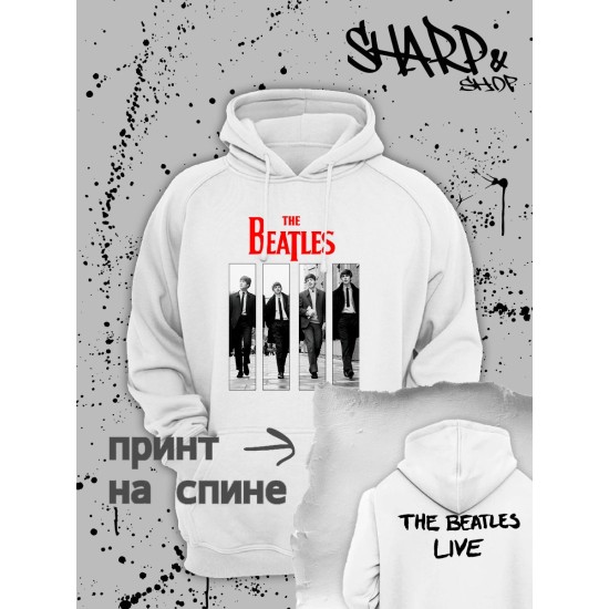 Худи Beatles Битлс логотип с принтом, рок группа logo