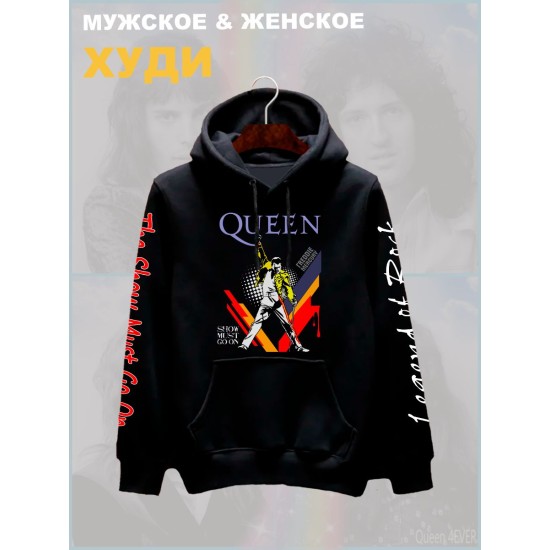 Худи Queen логотип с принтом, рисунком rock style, рок группа