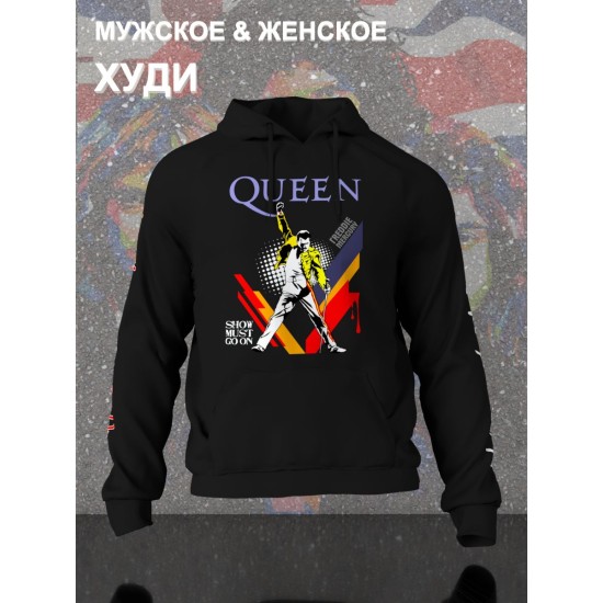 Худи Queen логотип с принтом, рисунком rock style, рок группа