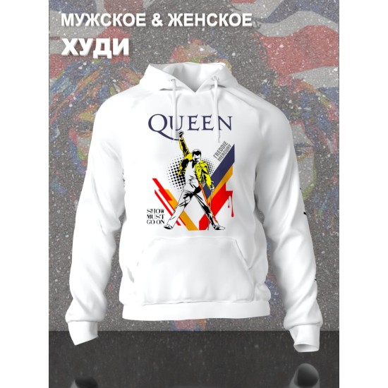 Худи Queen логотип с принтом, рисунком rock style, рок группа