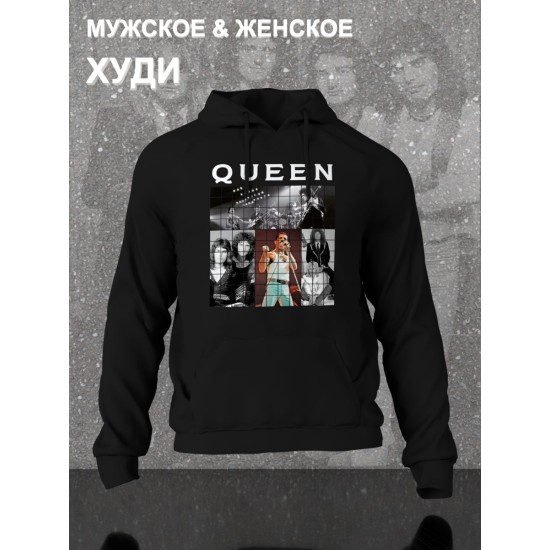 Худи Queen Квин Фредди Меркьюри логотип с принтом, рисунком rock style