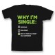 Футболка с прикольным принтом "Why i'm single"