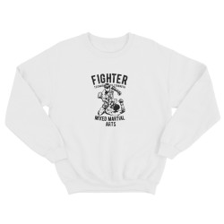 Свитшот для борцов с принтом Fighter / Мужская борцовская толстовка без капюшона для повседневной носки и для тренировок