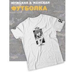 Футболка оверсайз с принтом аниме Евангелион Аска.