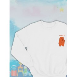 Парные свитшоты We Bare Bears Гризли злюся белая женская с принтом Вся правда о медведях для влюбленных пар парня и девушки, двоих подруг и друзей, мемная парная одежда underground y2k оверсайз