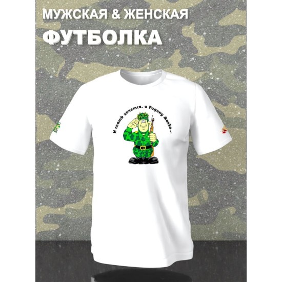 Футболка 23 февраля защитник Родины с военным принтом