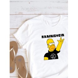Футболка Rammstein группа Рамштайн Гомер Симпсон мем с принтом