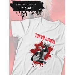 Футболка Канеки Кен Токийский гуль Tokyo ghoul аниме с принтом