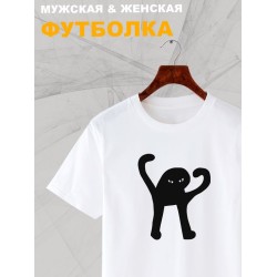 Футболка ъуъ кот мем с принтом