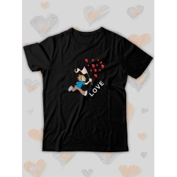 Парная футболка Love loving you с сердечками с принтом