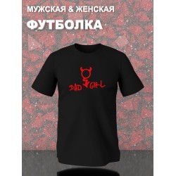 Футболка bad girl devil черт и дьявол с чертиком с принтом