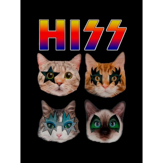 Футболка Kiss Кисс рок с мемными котами с принтом