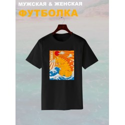 Футболка catzilla аниме кот japan neko с принтом