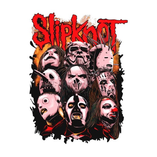 Футболка Slipknot группа Слипкнот участники маски рок с принтом
