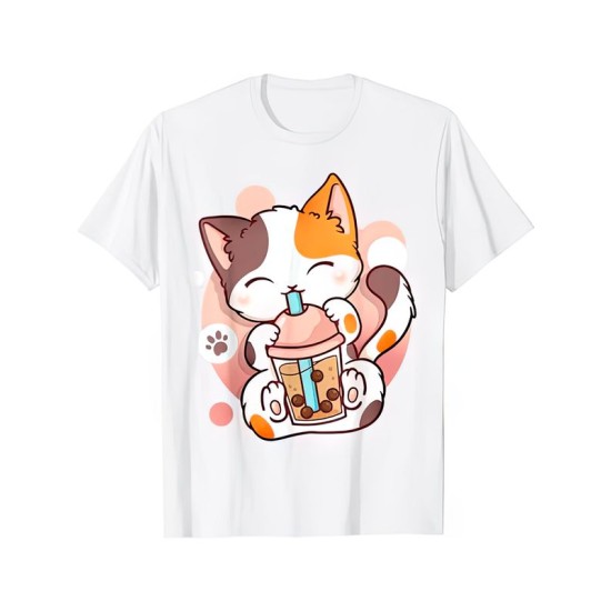 Футболка аниме котик кавай japan maneki neko с принтом