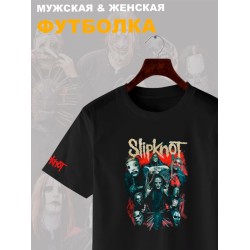 Футболка Слипкнот маски группа Slipknot участники рок с принтом