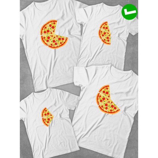 Футболка фэмили лук пицца pizza с принтом