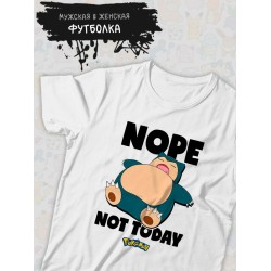 Футболка покемон Снорлакс pokemon аниме not today с принтом