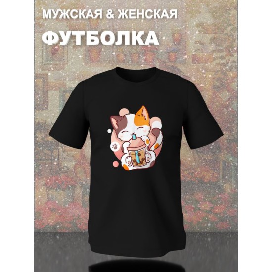 Футболка аниме котик кавай japan maneki neko с принтом