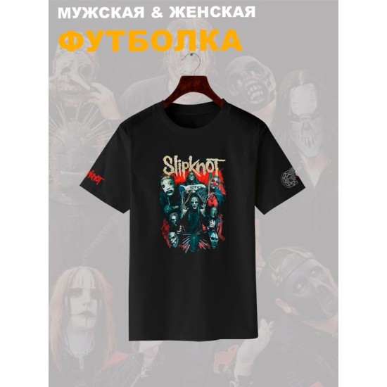 Футболка Слипкнот маски группа Slipknot участники рок с принтом