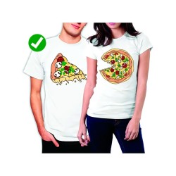 Парная футболка с пиццей pizza парочка с принтом