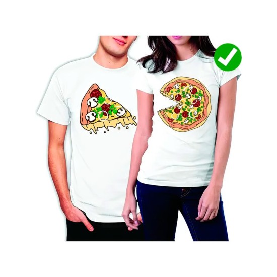 Парная футболка с пиццей pizza парочка с принтом