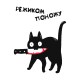 Футболка кот с ножом в зубах мем прикол с котиком с принтом