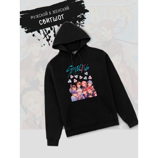 Худи Стрей кидс Stray kids с принтом Bangсhan Lee Know Hyunjin HAN Felix I.N Seungmin Changbin, с капюшоном, кей поп одежда, кпоп мерч kpop merch y2k.