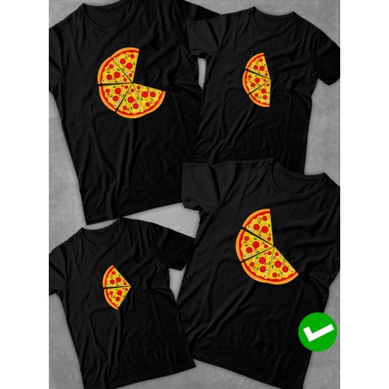 Футболка фэмили лук пицца pizza с принтом