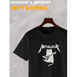 Футболка meow Metallica Металлика с котом с принтом