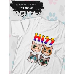 Футболка Kiss Кисс рок с мемными котами с принтом