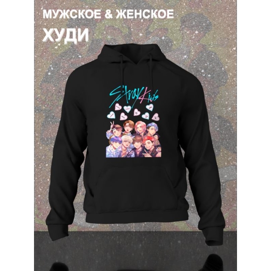 Худи Стрей кидс Stray kids с принтом Bangсhan Lee Know Hyunjin HAN Felix I.N Seungmin Changbin, с капюшоном, кей поп одежда, кпоп мерч kpop merch y2k.