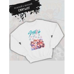 Свитшот Стрей кидс Stray kids с принтом Bangсhan Lee Know Hyunjin HAN Felix I.N Seungmin Changbin, без капюшона, кей поп одежда, мерч, kpop merch.