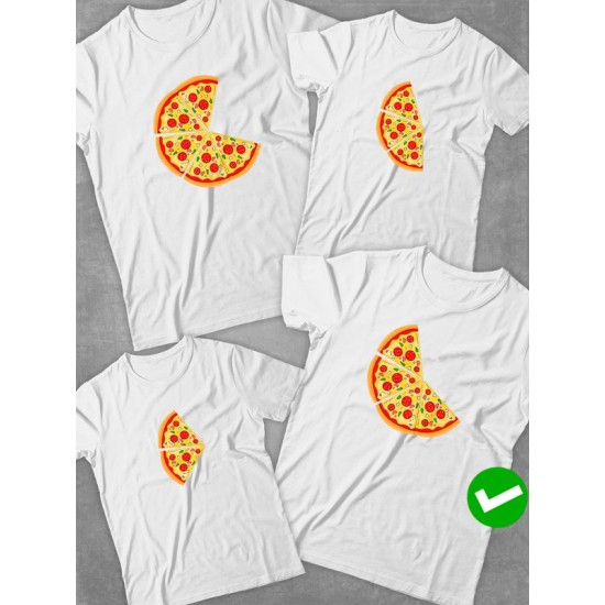 Футболка фэмили лук пицца pizza с принтом