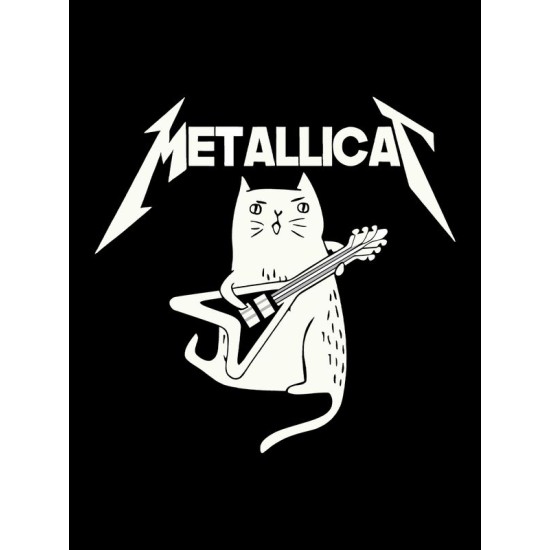 Футболка meow Metallica Металлика с котом с принтом