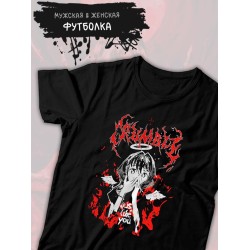 Футболка аниме тянка zxc cursed ангел с принтом