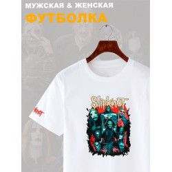 Футболка Слипкнот маски группа Slipknot участники рок с принтом