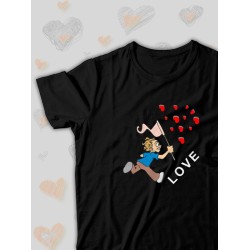 Парная футболка Love loving you с сердечками с принтом