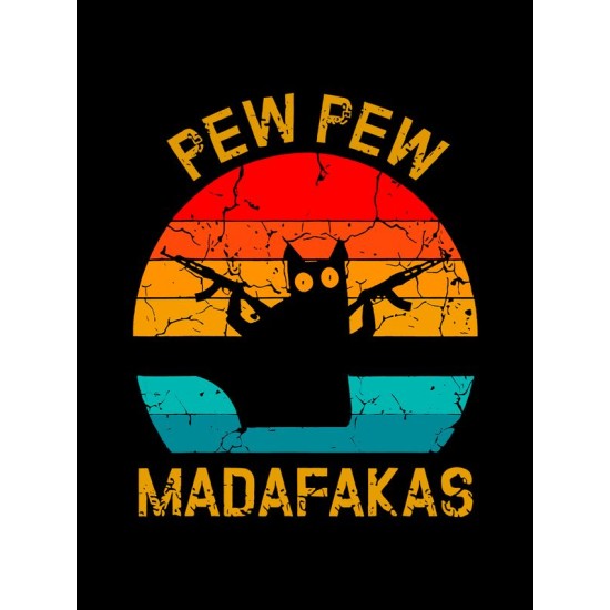 Футболка pew pew madafaka с котом с принтом