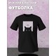 Футболка с черным котом с ножом с принтом