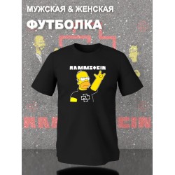 Футболка Rammstein группа Рамштайн Гомер Симпсон мем с принтом
