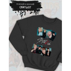 Свитшот Stray kids с участниками группы Стрей кидс, с принтом Банчан Ли Ноу Хёнджин Хан Феликс Чонин Ай Эн Сынмин Чанбин, кей поп одежда, кпоп мерч kpop merch.