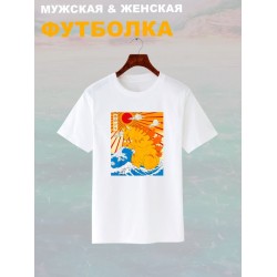 Футболка catzilla аниме кот japan neko с принтом