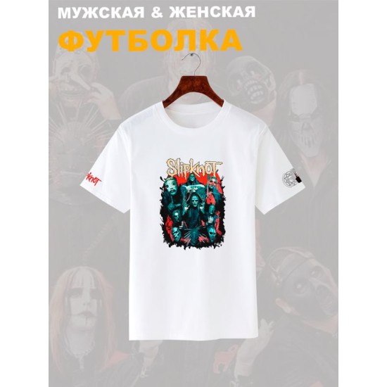 Футболка Слипкнот маски группа Slipknot участники рок с принтом