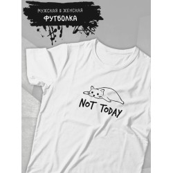 Футболка not today с котом и котиком cat kitty с принтом