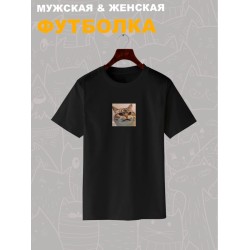 Футболка мем с котом и котиком с принтом