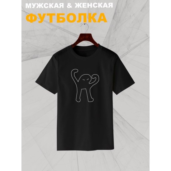 Футболка ъуъ кот мем с принтом